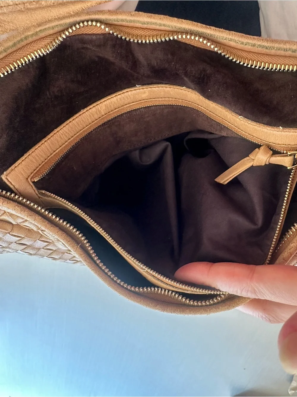 Bottega Veneta Intrecciato Hobo Bag Tan